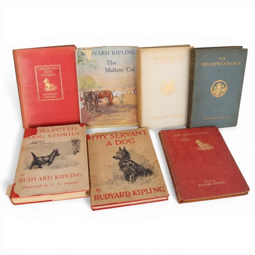 91 - Rudyard Kipling - 7 books including Thy Servant A Dog, 2 copies both MacMillan, London, 1930, one wi... 