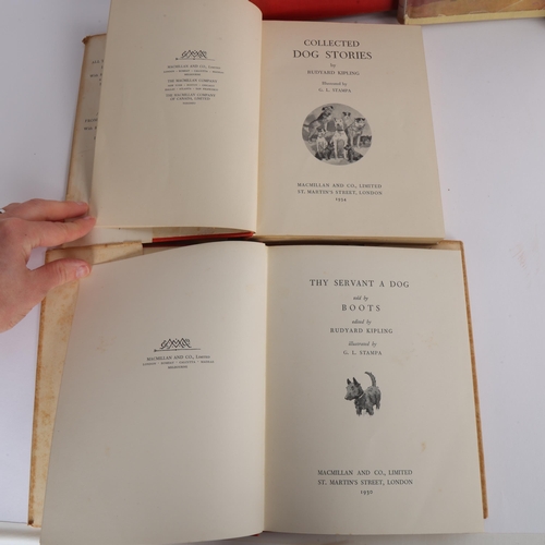 91 - Rudyard Kipling - 7 books including Thy Servant A Dog, 2 copies both MacMillan, London, 1930, one wi... 