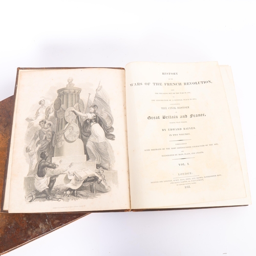 99 - History of the Wars of the French Revolution.... by Edward Baines, 1817, in two leather bound volume... 