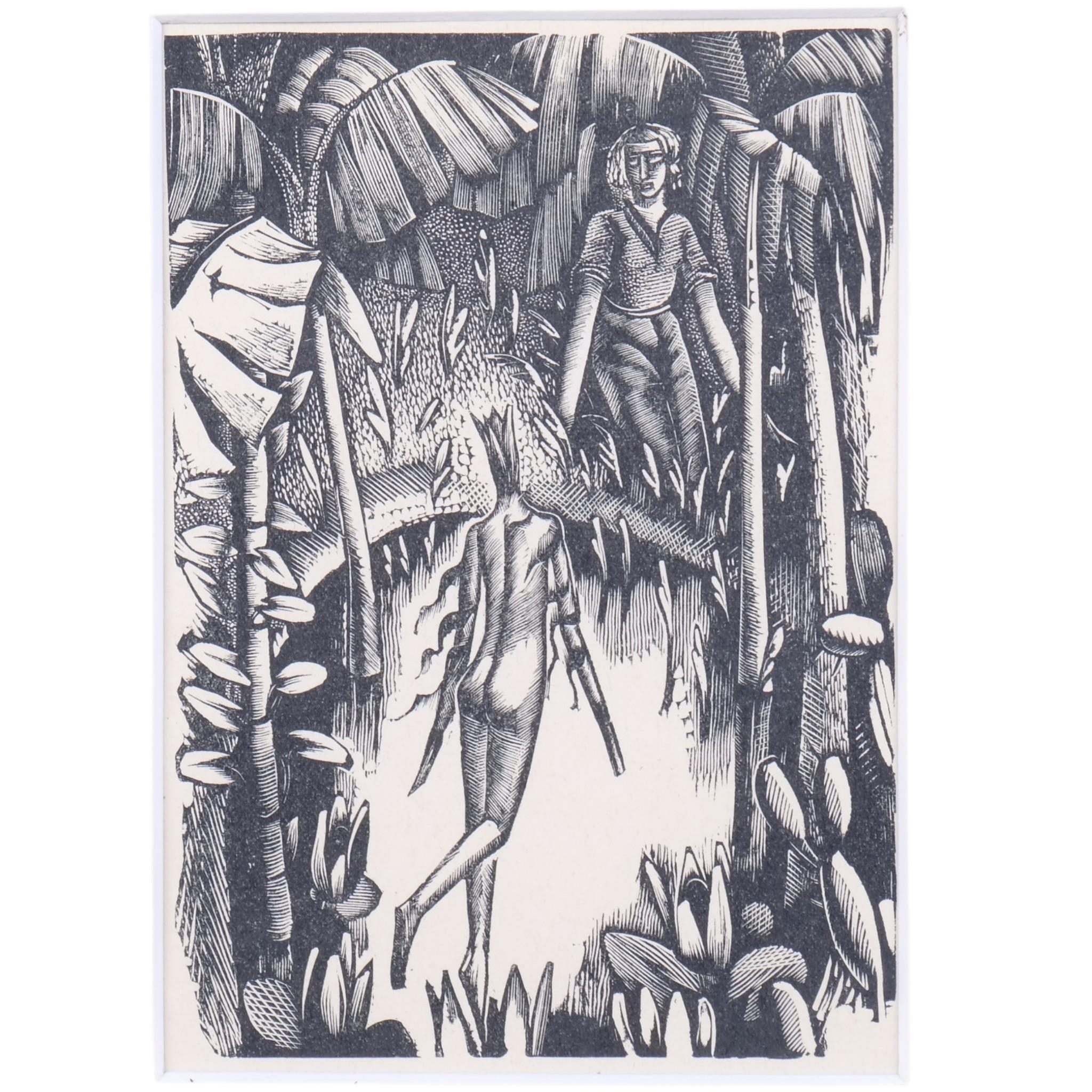 Eric Ravilious (1903-1942), woodcut on paper, The Flower Spirit, 12.5cm ...