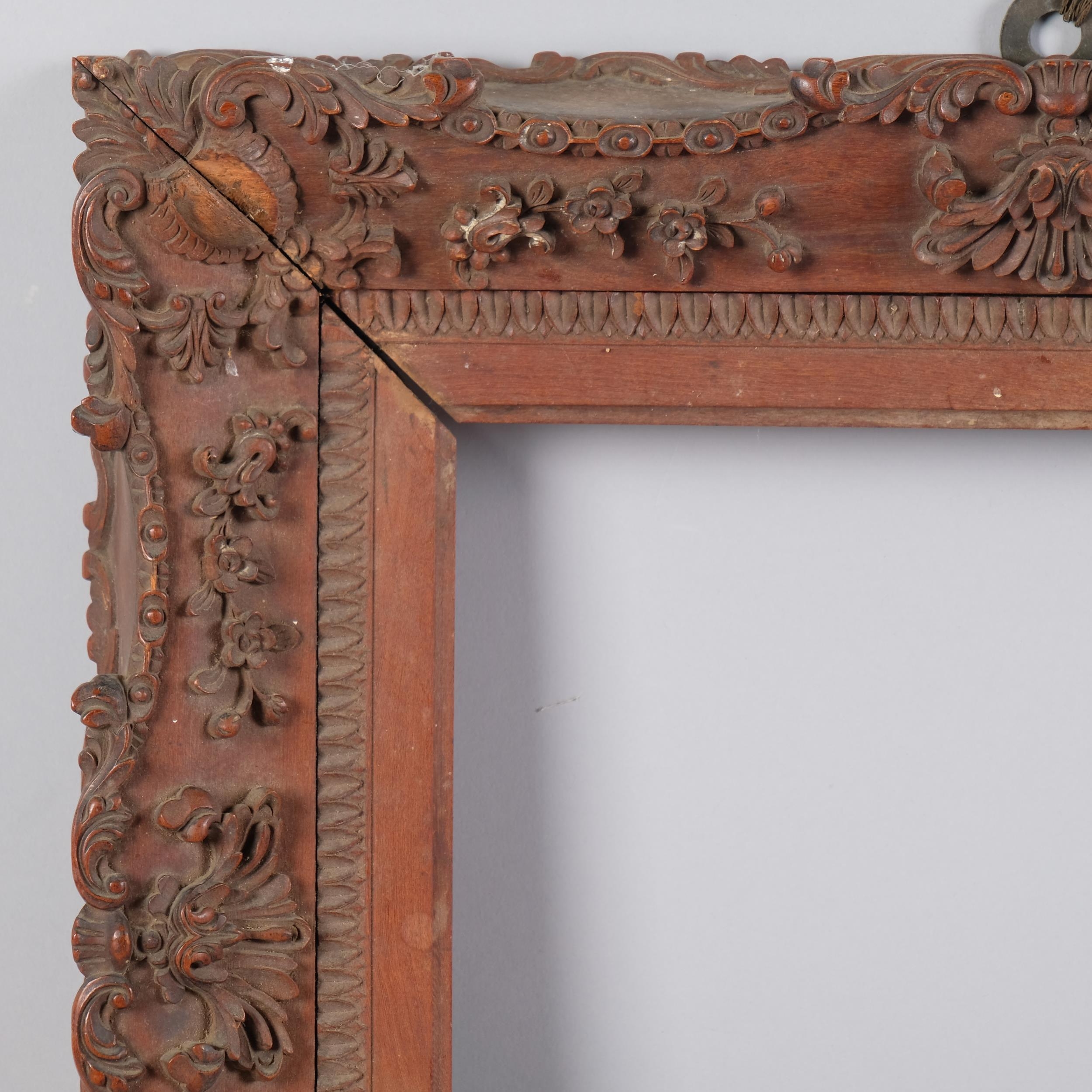 Good quality pair of 19th century relief carved wood picture frames ...