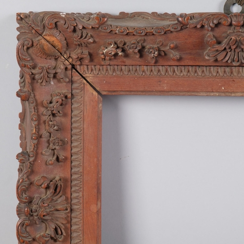 Good quality pair of 19th century relief carved wood picture frames ...