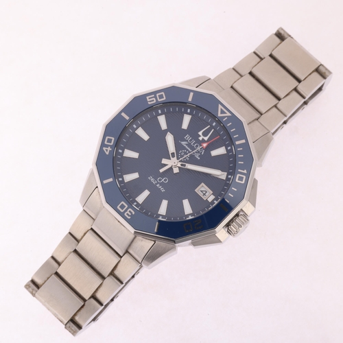 1008 - BULOVA - a stainless steel Marine Star quartz calendar bracelet watch, ref. 96B433, circa 2024, blue... 