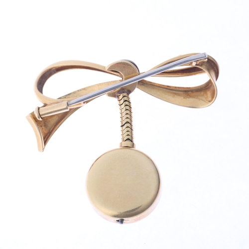 1025 - ROLEX - a lady's Vintage 18ct gold Precision mechanical Nurse's lapel watch, ref. 121, silvered dial... 