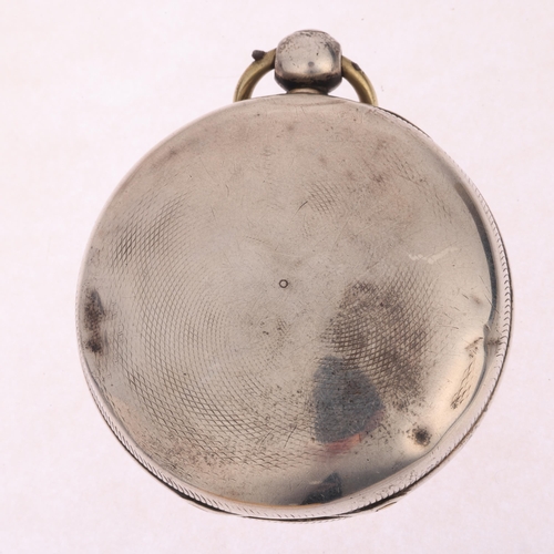 1038 - An early 19th century silver full hunter key-wind verge pocket watch, by Myers of London, white enam... 