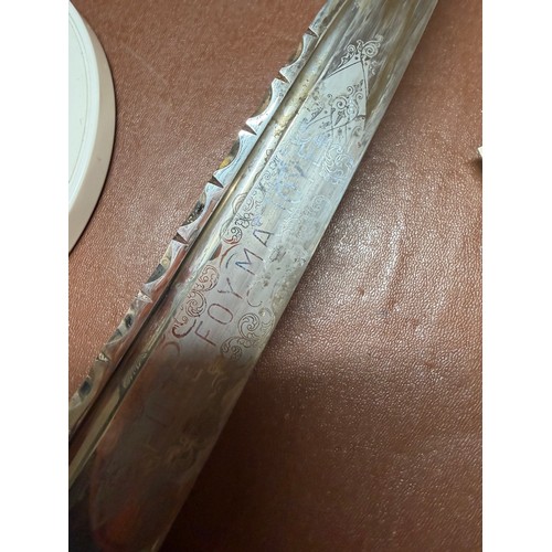 85 - A George V Scottish silver-mounted dirk, with ebonised basket-weave hilt, the pommel set with a cut-... 