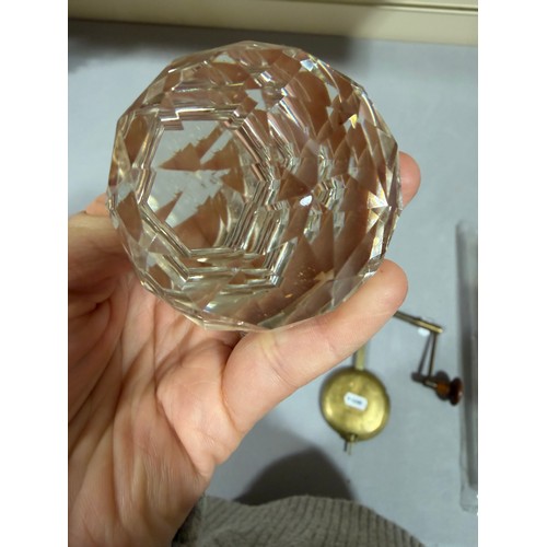 61 - A Victorian oak tantalus with 3 square cut-glass decanters, fold-out lids enclosing 3 liqueur glasse... 