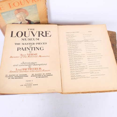 121 - Three compendiums of L'illustration dated 1928 and 1929, and two volumes of Le Louvre museum's maste... 