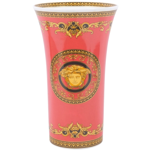 143 - A Rosenthal Versace Medusa Rosso porcelain vase, H34cm