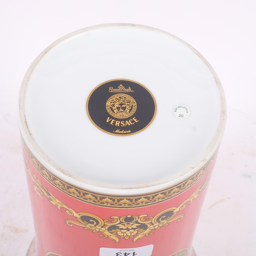 143 - A Rosenthal Versace Medusa Rosso porcelain vase, H34cm