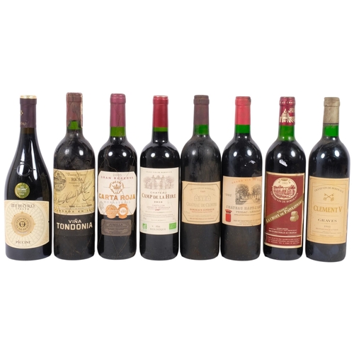 149 - 8 bottles of various wine, including a Grand Vin De Bordeaux, Clement V, Graves 1993, bottle of 1995... 