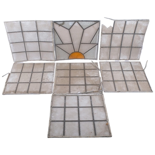 151 - A large collection of Vintage stained glass leadlight window panels