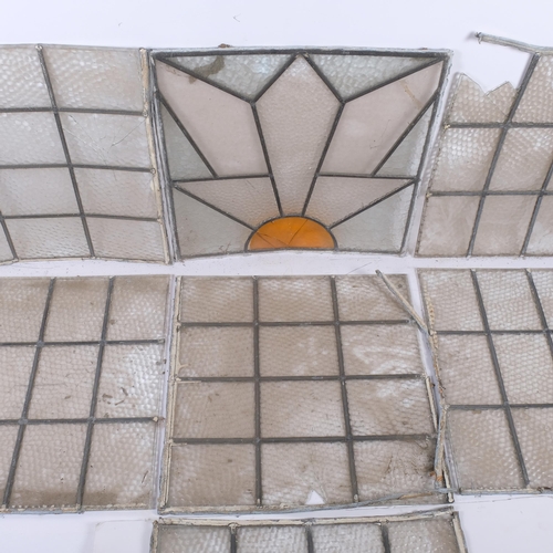 151 - A large collection of Vintage stained glass leadlight window panels