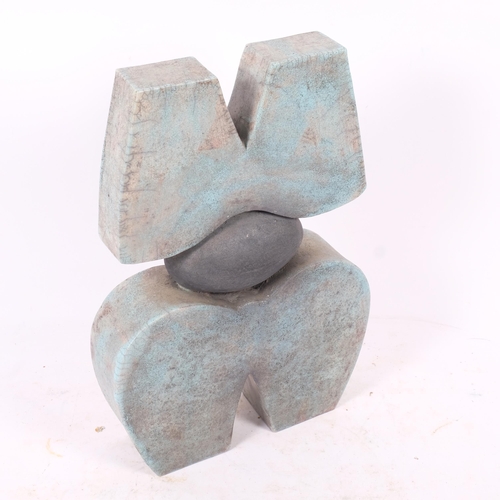 157 - Helene Van Dongen (Netherlands, born 1948), a brutalist abstract Raku sculpture, impressed maker's m... 