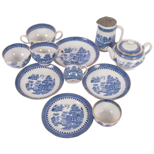 164 - A group of Minton's blue and white transfer pottery teaware