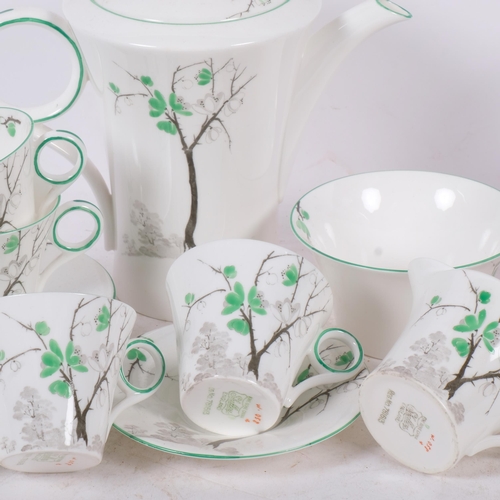 166 - Art Deco Shelly Regent Gorse Green pattern coffee service for 5 people, registered no. 781613, toget... 