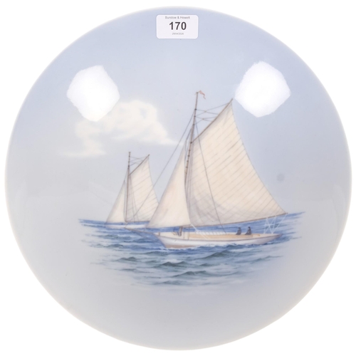 170 - Royal Copenhagen porcelain bowl, decorated with sailing boats, pattern no. 2902, diameter 30cm