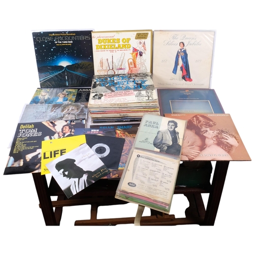 173 - A box of LPs, including The Beatles