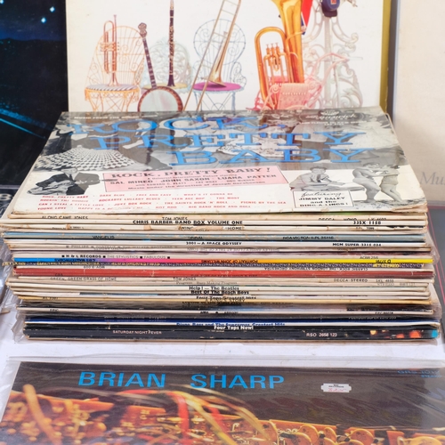 173 - A box of LPs, including The Beatles