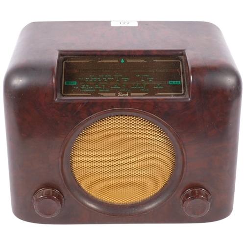 177 - A Vintage Bush Bakelite cased valve radio