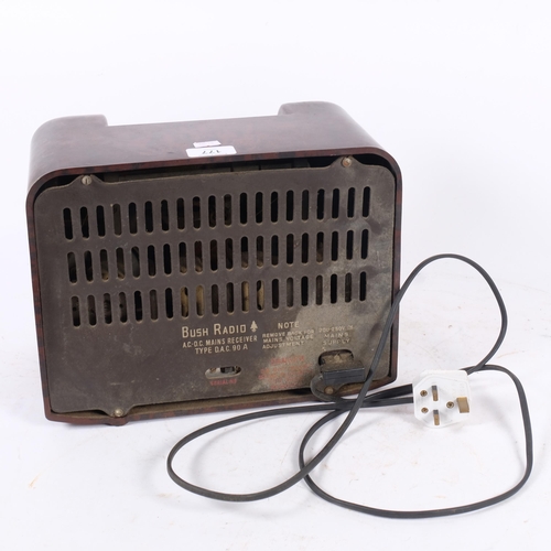 177 - A Vintage Bush Bakelite cased valve radio