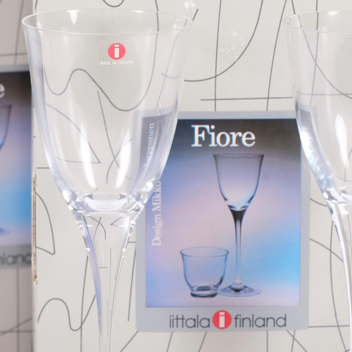 227 - MIKKO KARPPANEN for Iittala, Finland, a set of 6 Fiore wine glasses, all boxed with labels to each g... 