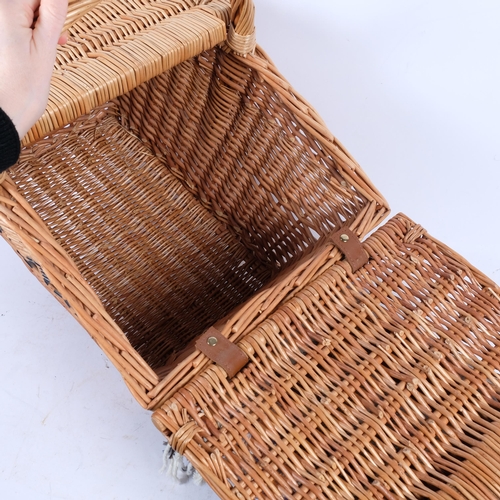 231 - A wicker picnic hamper, picnic blanket