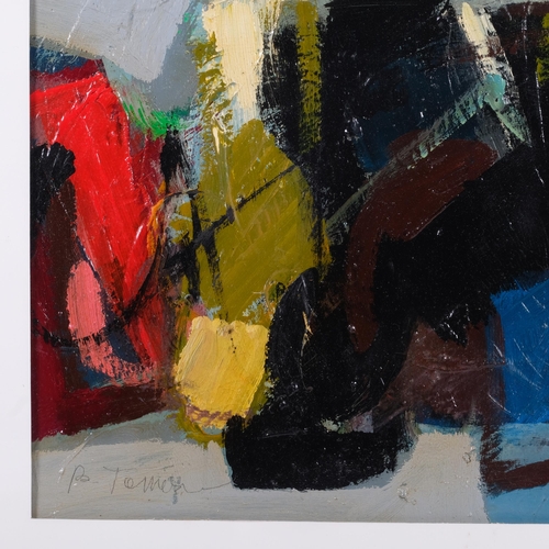 234 - Benito Tomezzoli (1923 - 2003), abstract composition, oil on board, 30cm x 50cm, framed and glazed