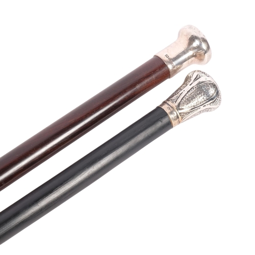 302 - 2 silver-topped walking canes