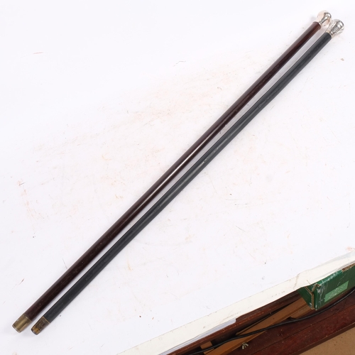 302 - 2 silver-topped walking canes