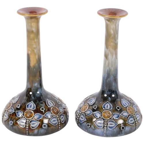 355 - A pair of Royal Doulton stoneware long-neck vases, H17cm