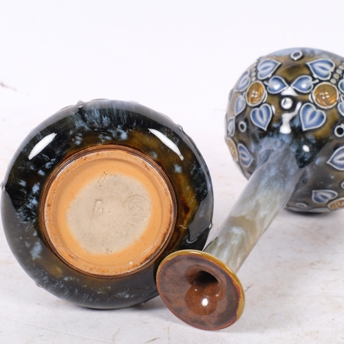 355 - A pair of Royal Doulton stoneware long-neck vases, H17cm