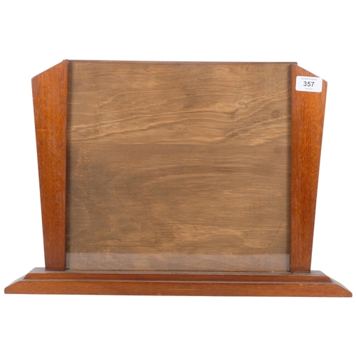 357 - An Art Deco photograph frame, oak construction, H34cm
