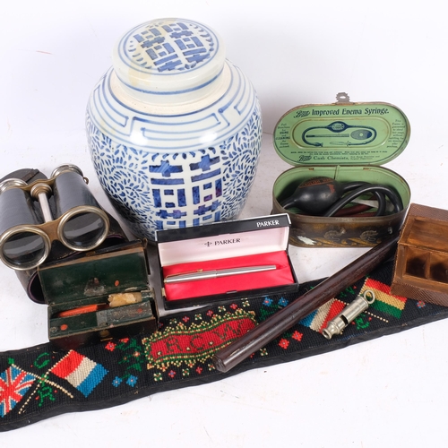 417 - A small collection of various collectables, including a Vintage Boots Improved enema syringe, origin... 