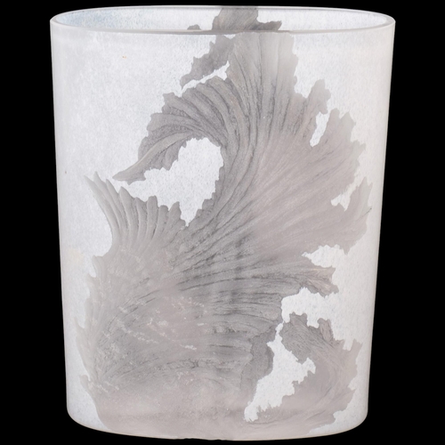494 - BERTIL VALLIEN (1938 - present) for KOSTA BODA - a stylised art glass vase, with textured abstract d... 