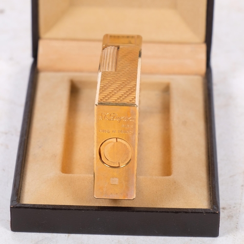 500 - S J DUPONT ( Ligne 1 Large DuPont lighter) - a gold plated double ignition, soft or flame gas lighte... 