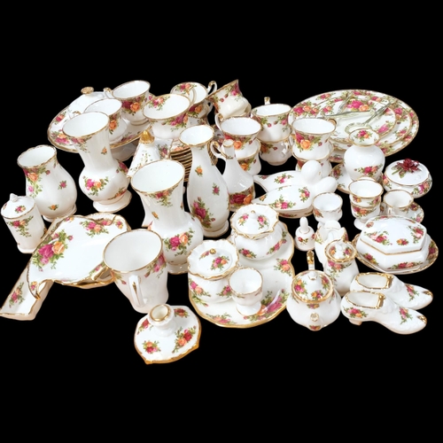 707 - A collection of various Royal Albert Old Country Roses tableware, comprising cake stands, vases, orn... 