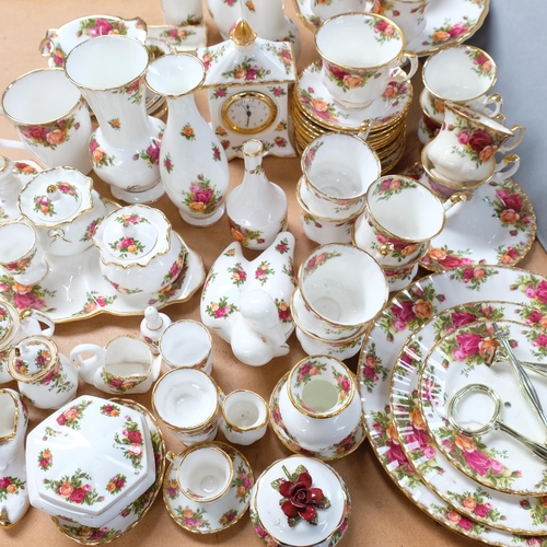 707 - A collection of various Royal Albert Old Country Roses tableware, comprising cake stands, vases, orn... 