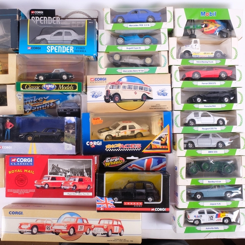 935 - 25 various Corgi toy cars, to include Mobil Performance Car Collection examples, Corgi Classics, etc... 