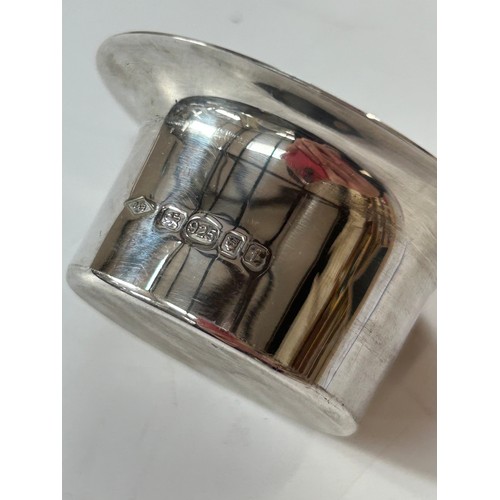 625 - BLOCK - 3 mid-century candle holders, in perspex stands, with hallmarked silver inserts