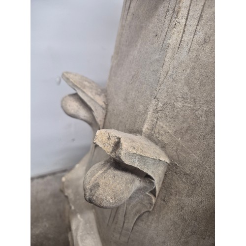 3016 - A large 4-section gothic carved stone garden ornament, in the form of an eagle atop a finial. Width ... 