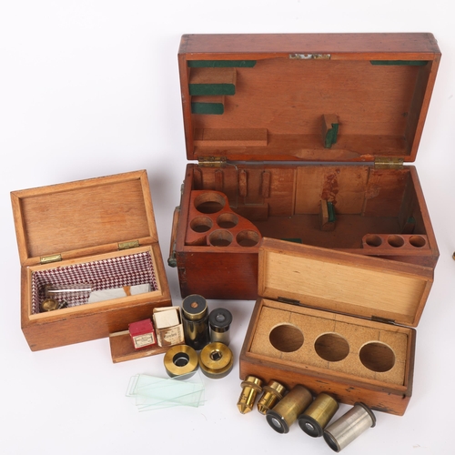 256 - A 19th century brass-mounted student's microscope by J Swift & Son of London, patent no. 24960, orig... 