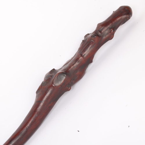 270 - A beautifully worn and rich coloured patina rootwood Tribal staff/club, possibly Fiji/ South Sea Isl... 