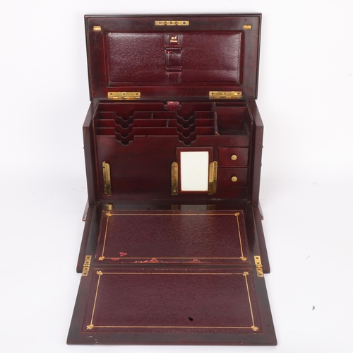 274 - An Edwardian mahogany and marquetry inlaid stationery box, with brass carrying handles, width 33cm