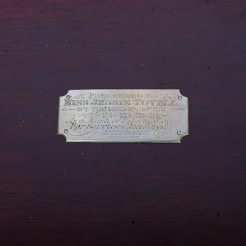 274 - An Edwardian mahogany and marquetry inlaid stationery box, with brass carrying handles, width 33cm