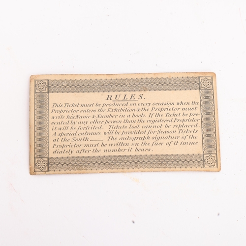 280 - Season Ticket of Admission to the Exhibition of the Works of Industry of All Nations 1851