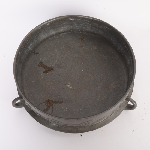 281 - LIBERTY TUDRIC - pewter fruit bowl designed by Archibald Knox circa 1903, pattern no. 0230, rim diam... 