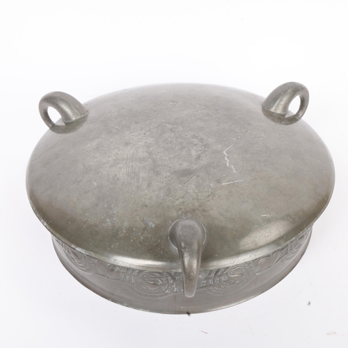281 - LIBERTY TUDRIC - pewter fruit bowl designed by Archibald Knox circa 1903, pattern no. 0230, rim diam... 