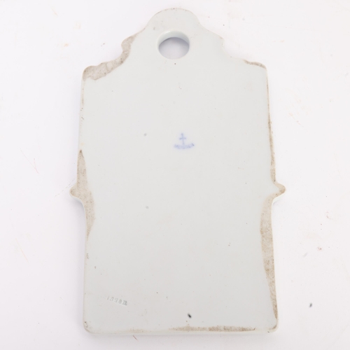 282 - A Meissen porcelain blue onion pattern cheese board, length 25cm