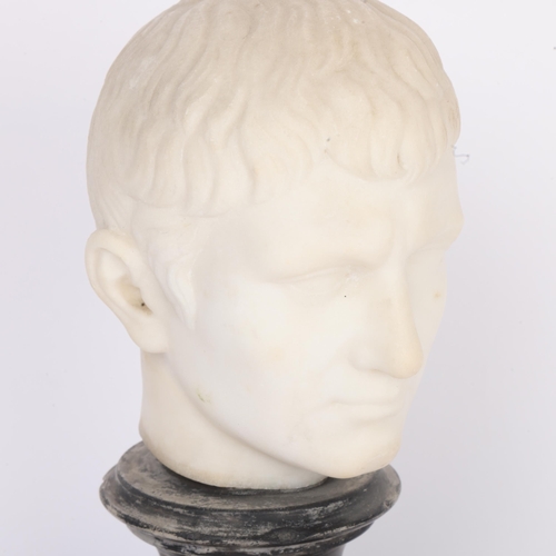 288 - An Italian Grand Tour carved white marble head of a Roman Emperor, probably 18th or 19th century, mo... 